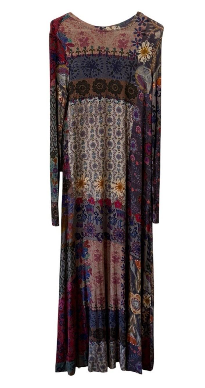 NWT Natural Life Women Size XS Floral Boho Maxi Dress Bohemian Hippie Stretch